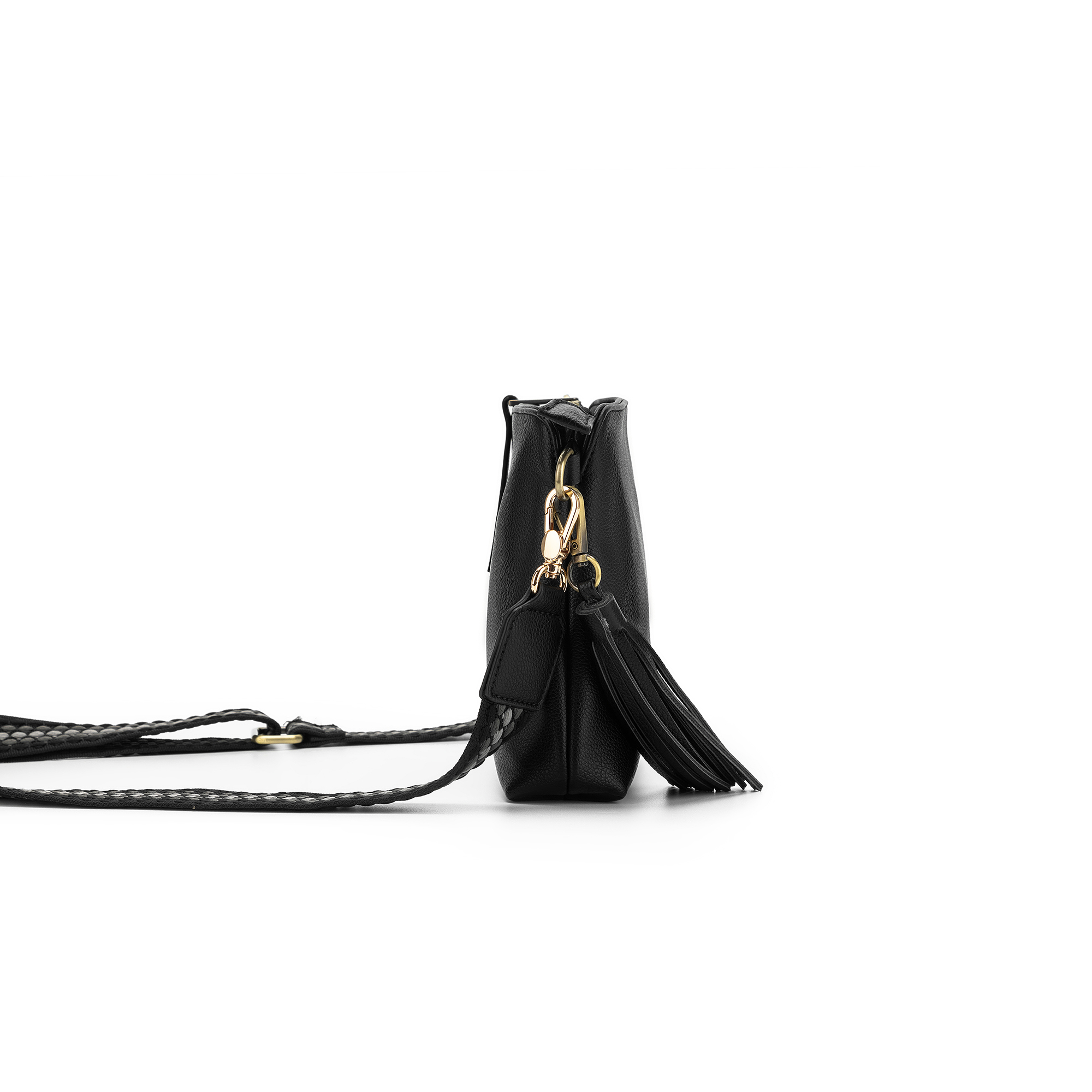 Maggie Black 3 Compartment Crossbody