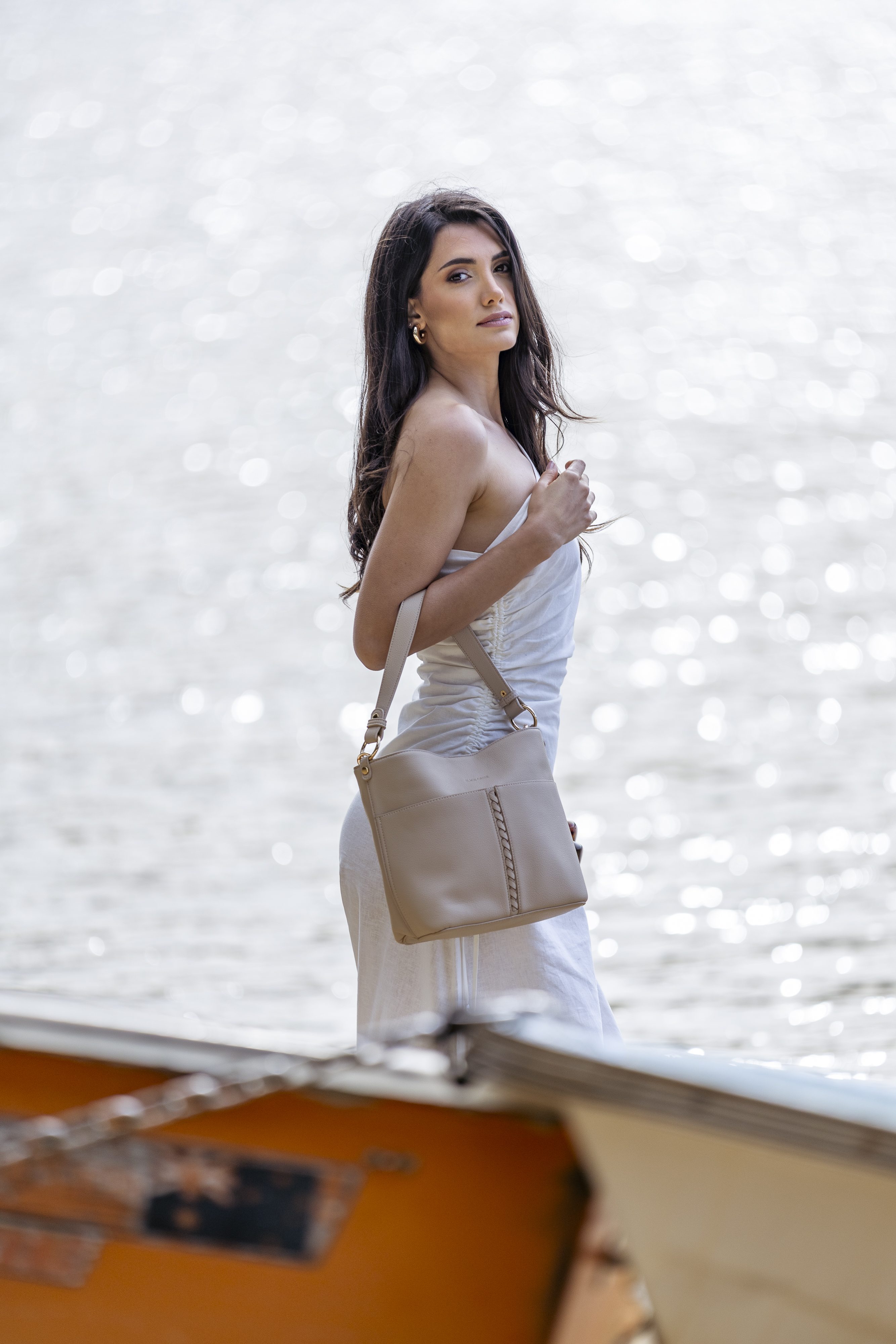Melody Oatmeal 2 Piece Crossbody Bag