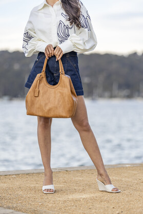 Cielo Tan 3 Piece Handbag Tote