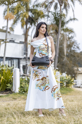 Messina Black East West Shoulder Bag