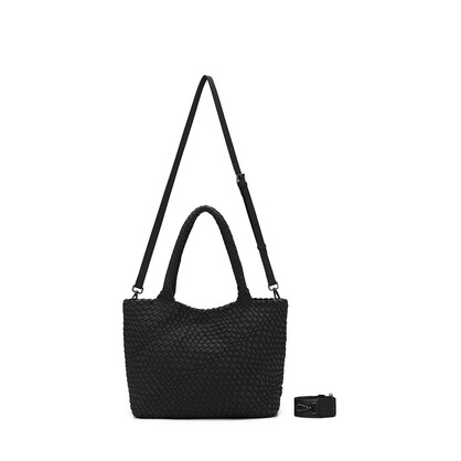 The Hamptons Black 2 Piece NEO Woven Handbag