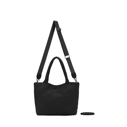 The Hamptons Black 2 Piece NEO Woven Handbag