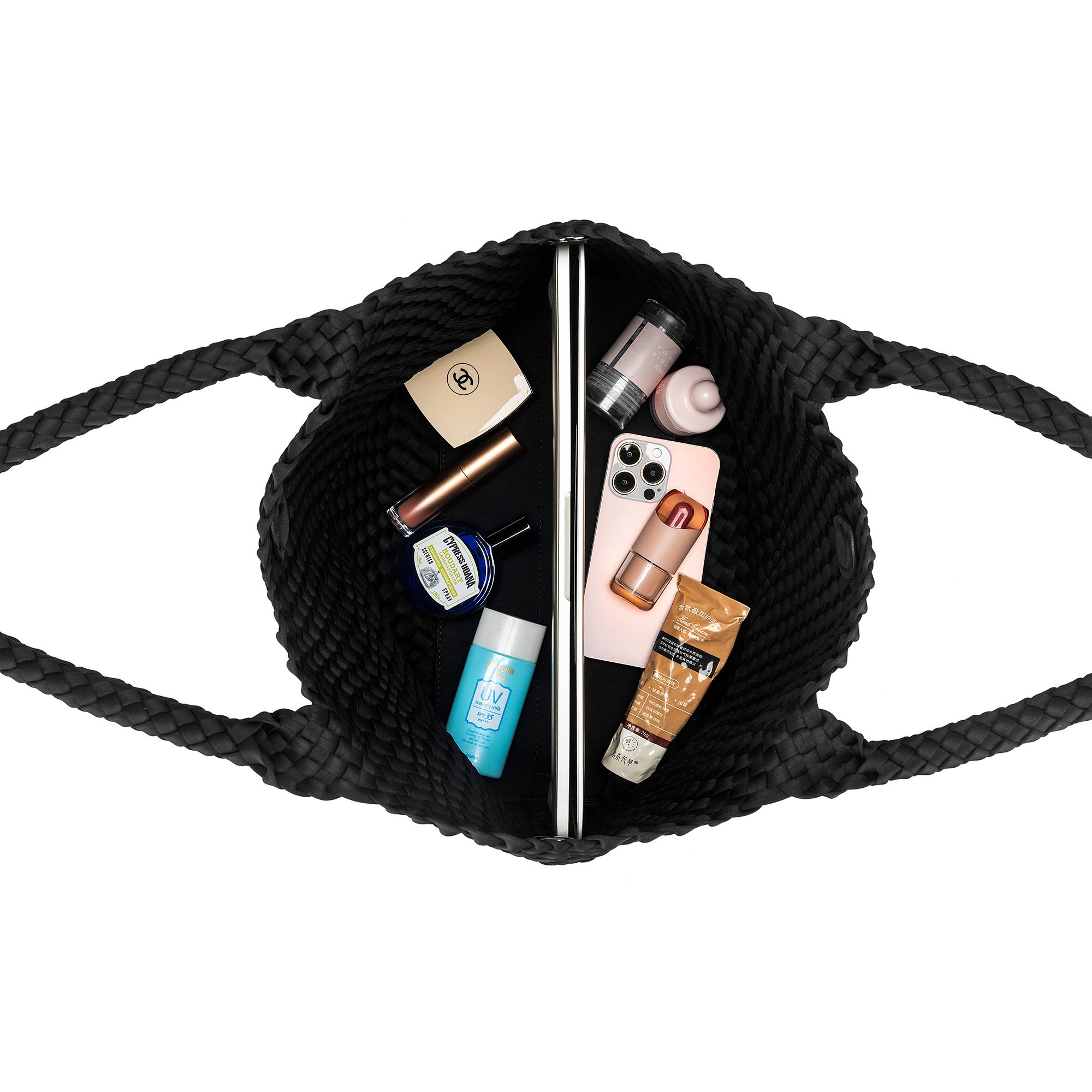 The Hamptons Black 2 Piece NEO Woven Handbag