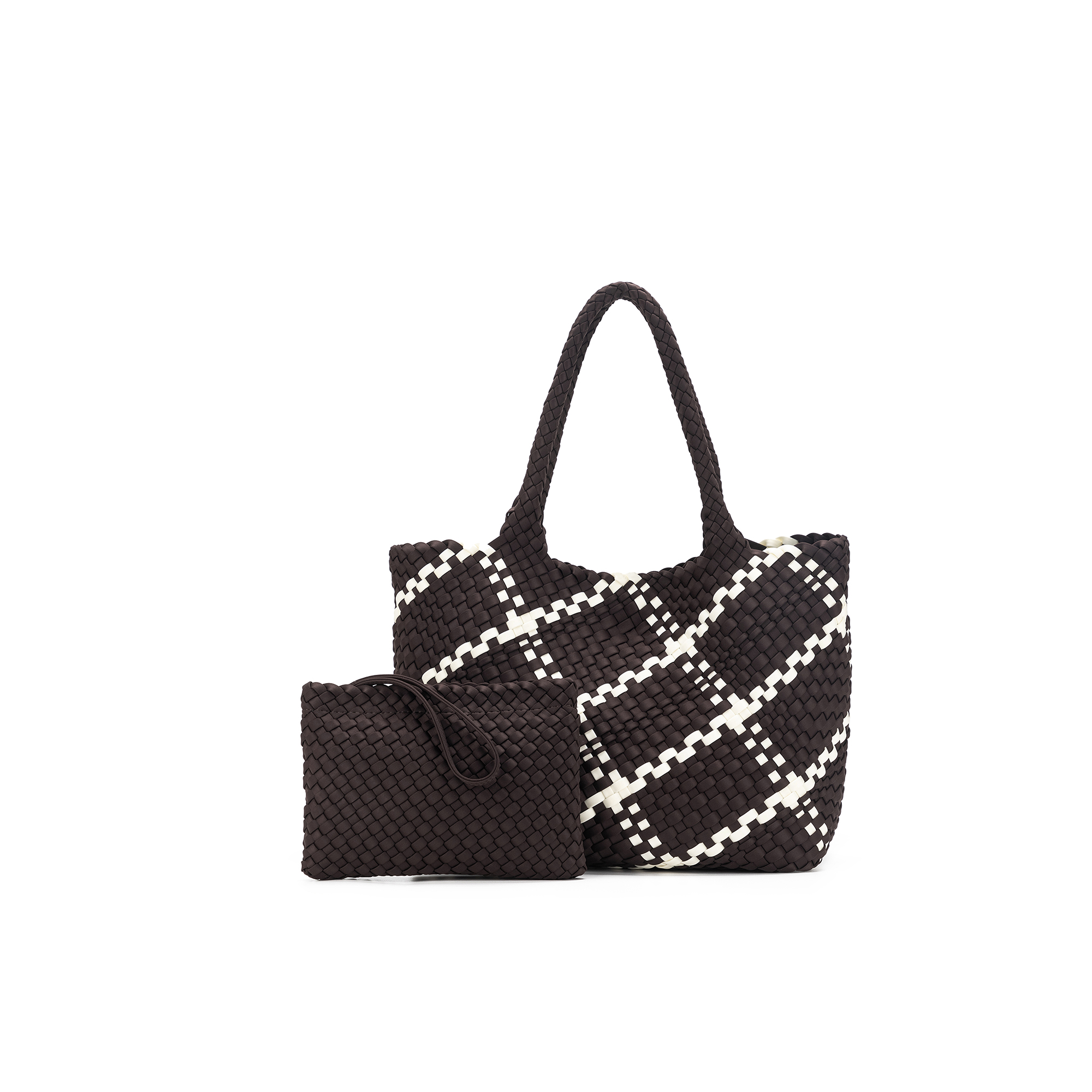 The Hamptons Chocolate 2 Piece NEO Woven Handbag