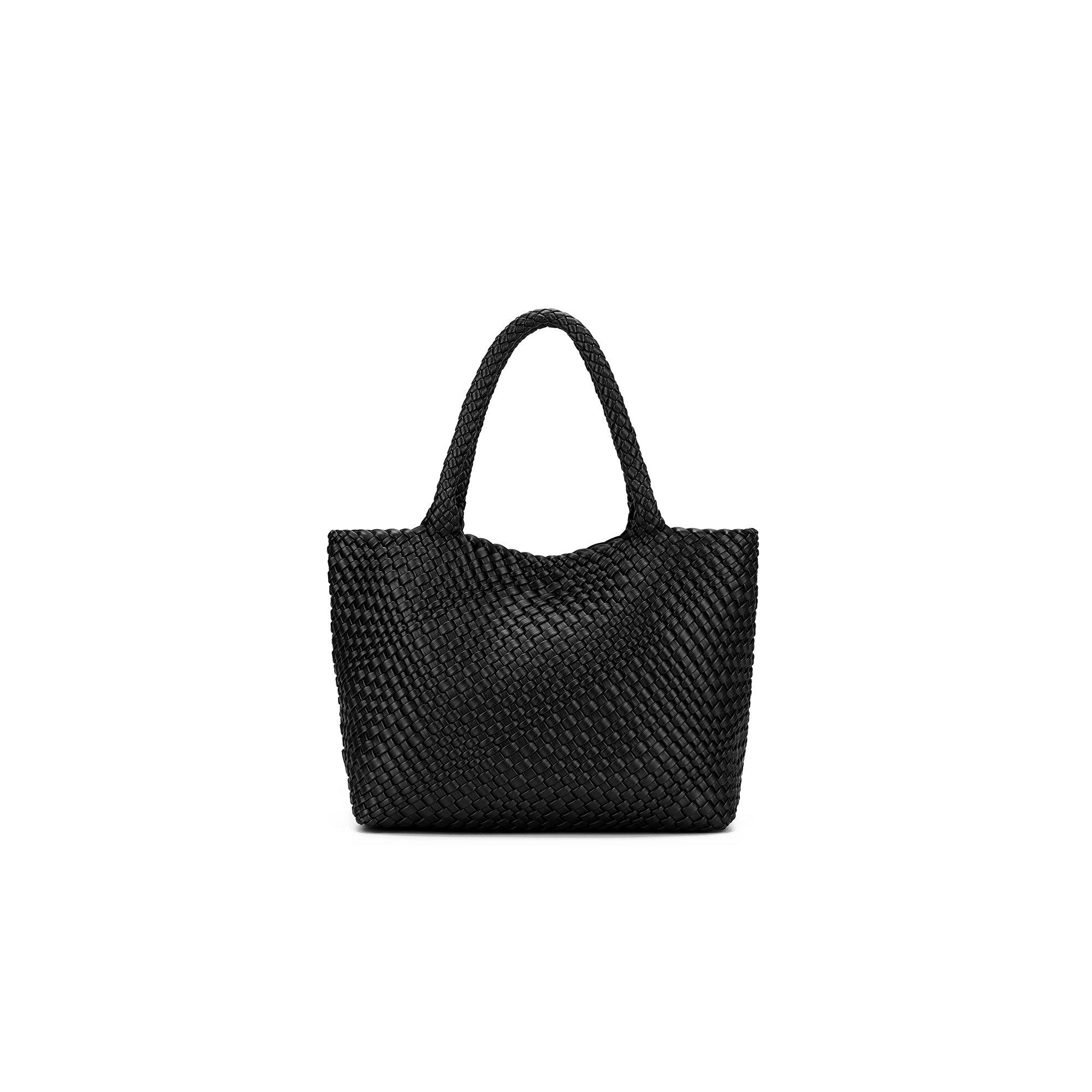 St Moritz Black 2 Piece PU Woven Handbag set