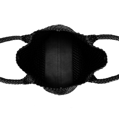 St Moritz Black 2 Piece PU Woven Handbag set