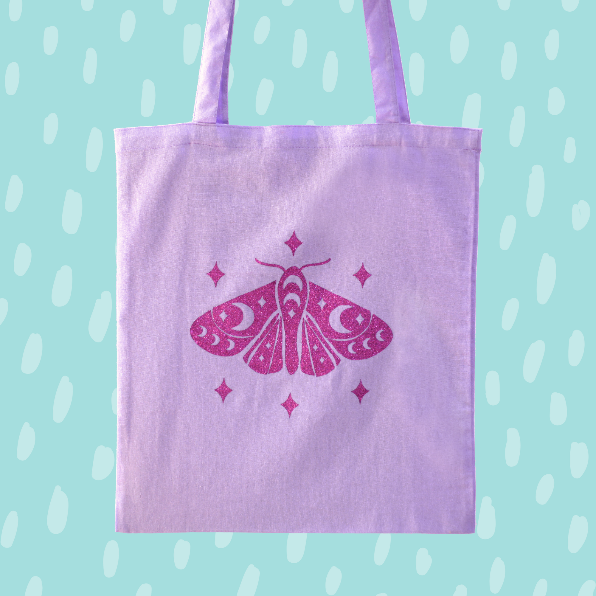 Luna Butterfly Lavender Cotton Tote Bag