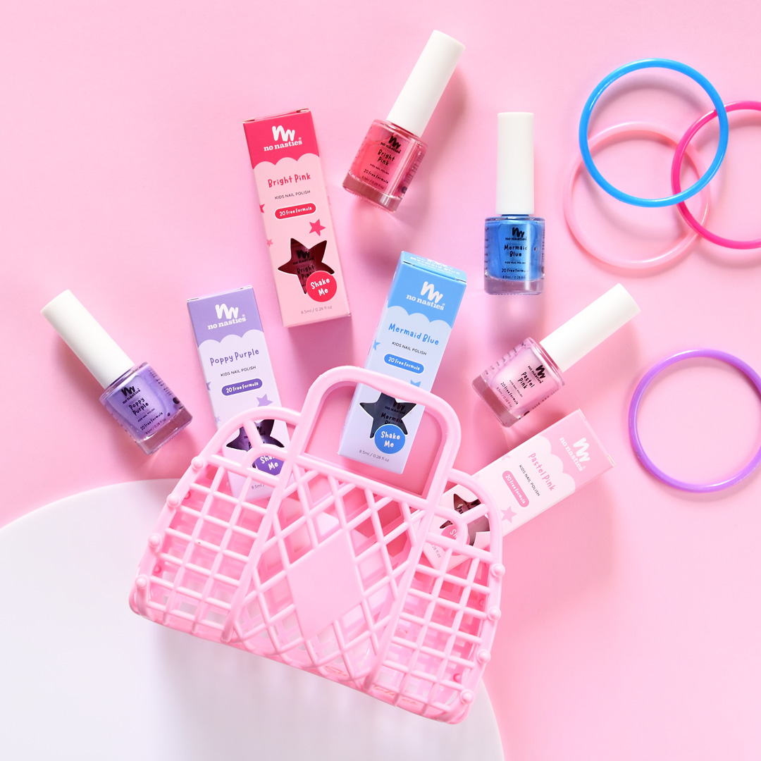 20 FREE Pastel Pink Water-Based, Scratch off Nail Polish for Kids - 8.5ml