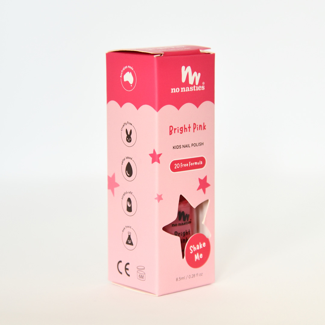 20 FREE Bright Pink Water-Based, Scratch off Nail Polish for Kids - 8.5ml