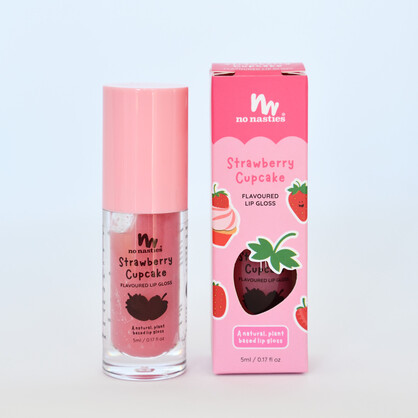 Natural Kids Lip Gloss Wand - Strawberry Cupcake - Pink
