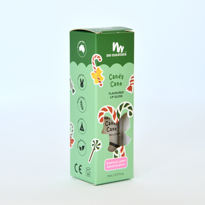 Natural Kids Lip Gloss Wand - Christmas Candy Cane Peppermint