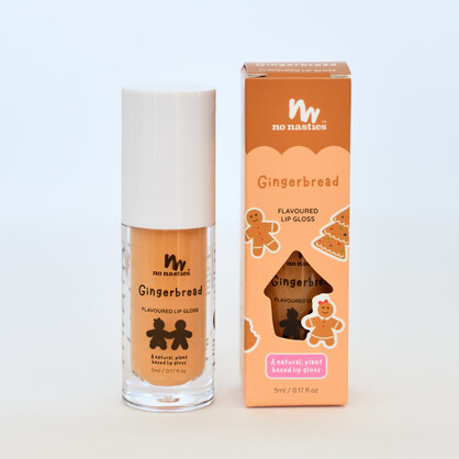 Natural Kids Lip Gloss Wand - Christmas Ginger Bread - Pastel Gold