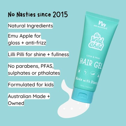 Natural Plant Based Hair Gel in Zesty Lime and Fresh Mint  |  125ml