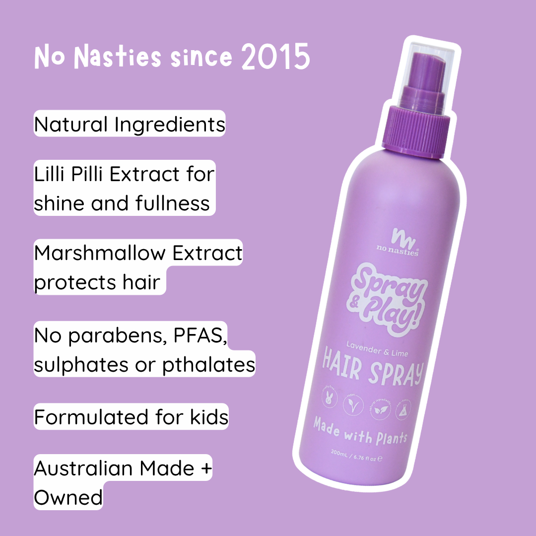 Natural Alcohol Free Hair Spray in Calming Lavender and Fresh Lime  |  200ml