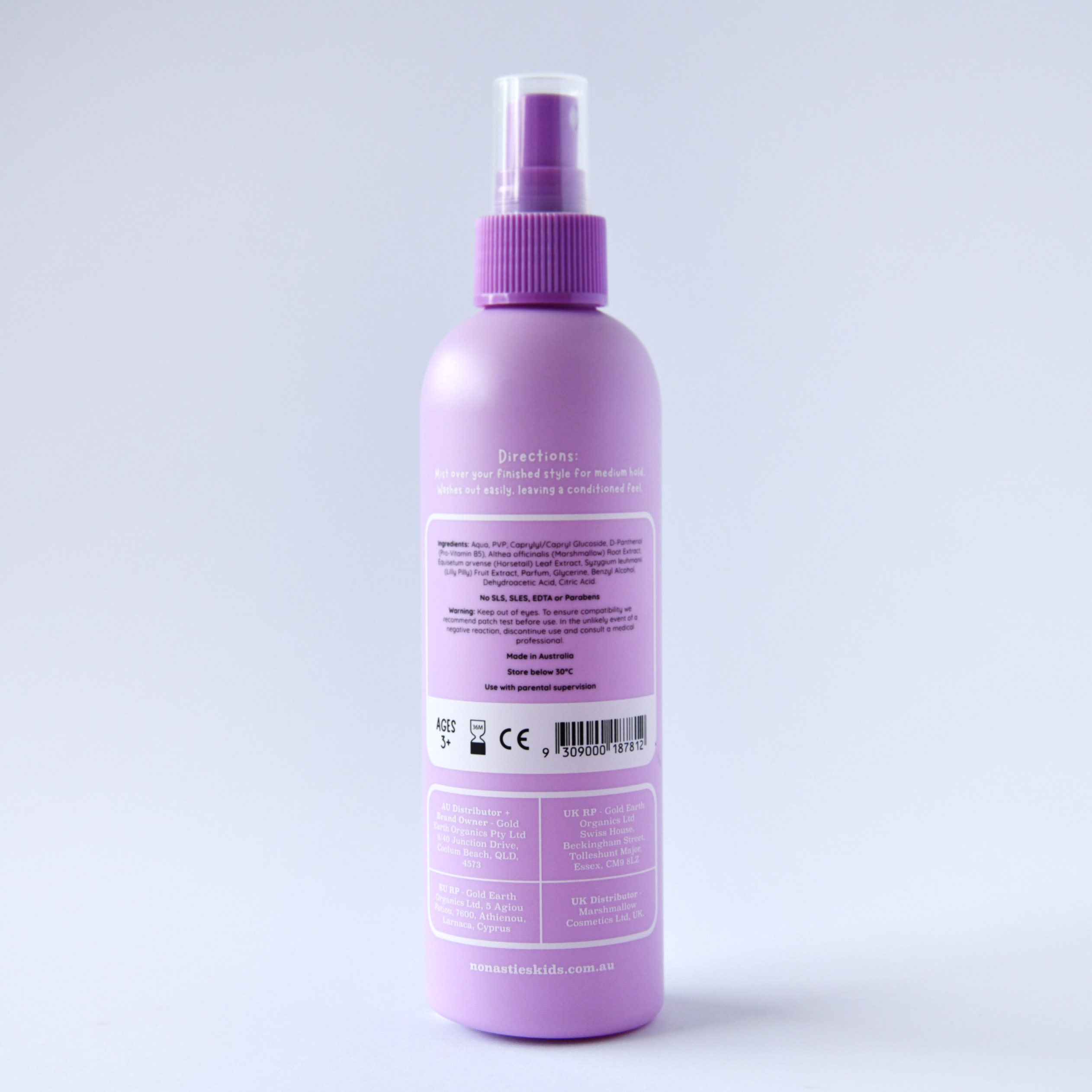 Natural Alcohol Free Hair Spray in Calming Lavender and Fresh Lime  |  200ml
