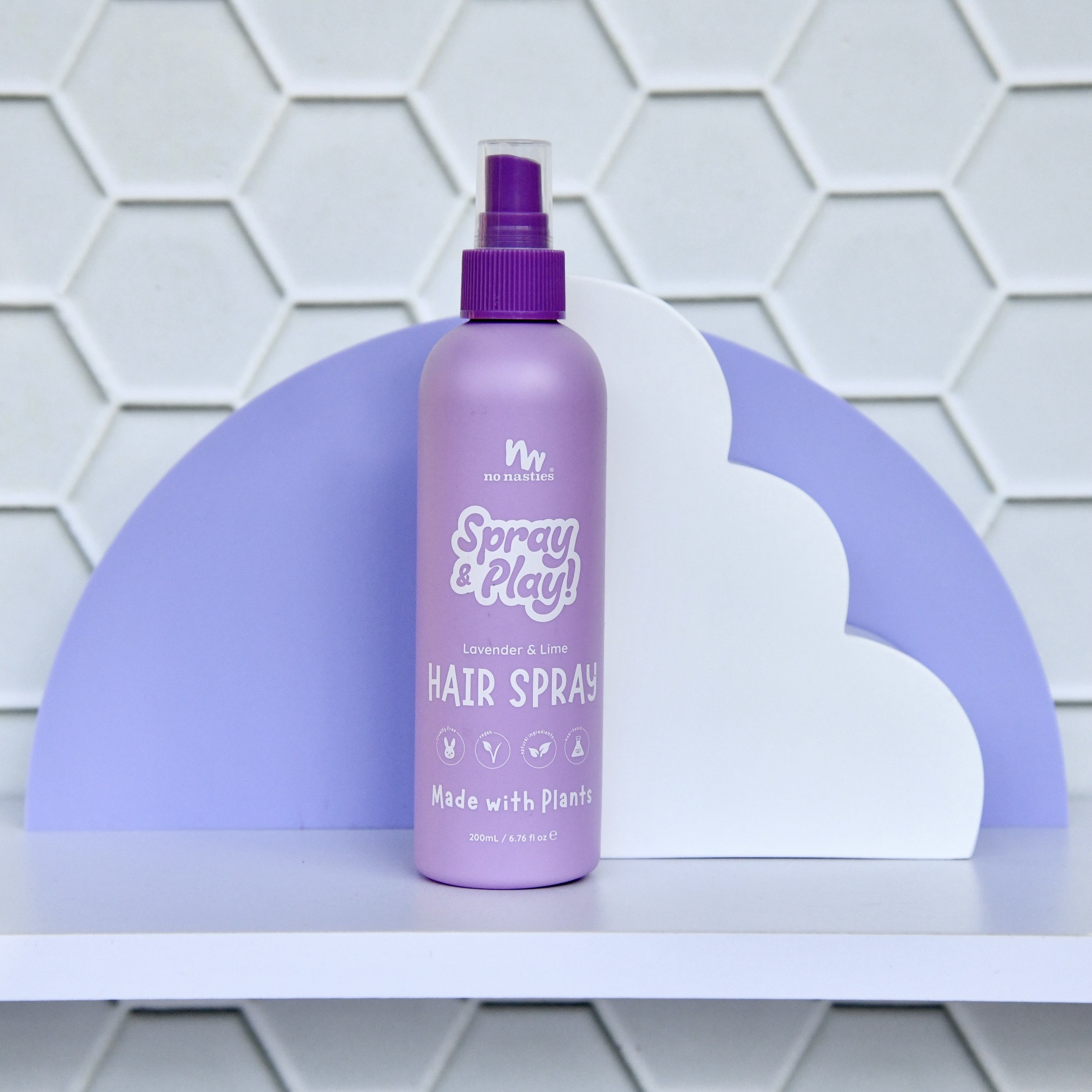Natural Alcohol Free Hair Spray in Calming Lavender and Fresh Lime  |  200ml