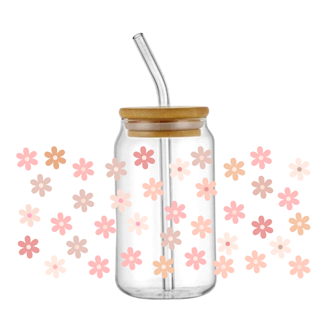 Pastel Pink Daisy Tumbler
