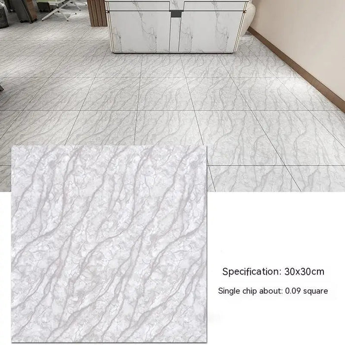 Anyhouz 10pcs Vinyl Tile Self Adhesive DIY Shell White with Crack Pattern Waterproof Floor 3D Wallpaper