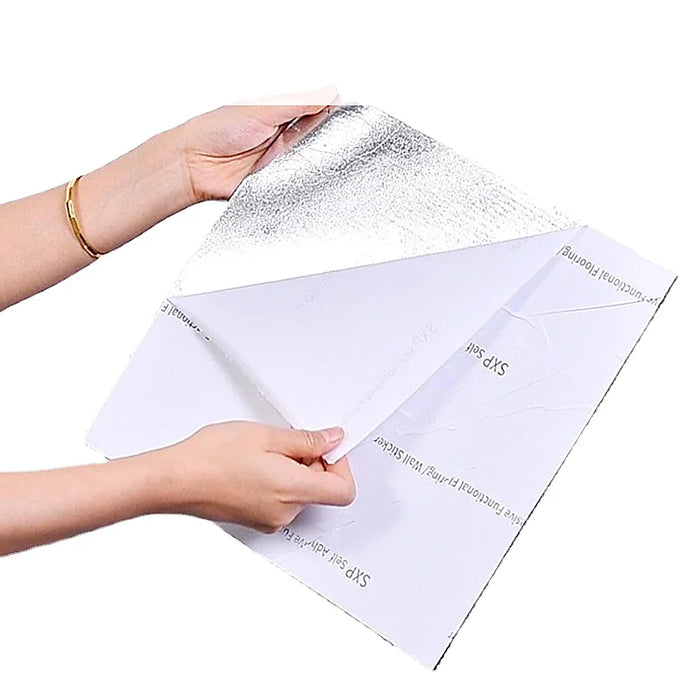 Anyhouz 10pcs Vinyl Tile Self Adhesive DIY Shell White with Crack Pattern Waterproof Floor 3D Wallpaper