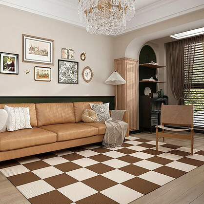 Anyhouz 10pcs Vinyl Tile Self Adhesive DIY Shell White with Crack Pattern Waterproof Floor 3D Wallpaper