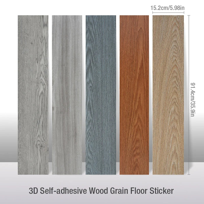 Anyhouz 20pcs Vinyl Tile Red Mahogany Stain Self Adhesive Wear Resistant Floor Wood Grain 3D Wallpaper 20pcs