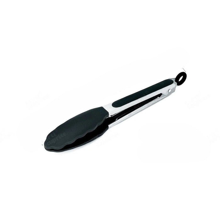 Anygleam Tong Stainless Steel Small Black Handle Clip Heat Resistant Cooking Baking Salad Steak Kitchen Gadget