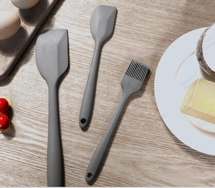 Anygleam Silicone Grey Seamless Spatula 6 Set Kitchen Accessories Baking Utensil Kit Bread Cake Mixing Tools Cooking Scraper Heat Resistant