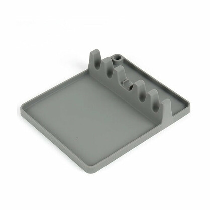 Anygleam Spoon Rest Grey Medium Kitchen Pan Pot Cover Lid Rack Stand Organizer Fork Spatula Rack Holder Stand Tableware Storage Rack Holder