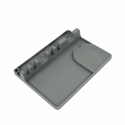 Anygleam Spoon Rest Grey Large Kitchen Pan Pot Cover Lid Rack Stand Organizer Fork Spatula Rack Holder Stand Tableware Storage Rack Holder
