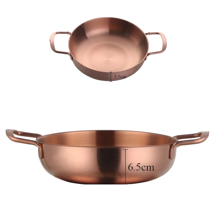 Anygleam Stock Pot 2pcs Rosegold-S-L Stainless Steel HotPot Without Lid Single-Layer Cooking Soup Noodle Sea Food Home Kitchen Tools