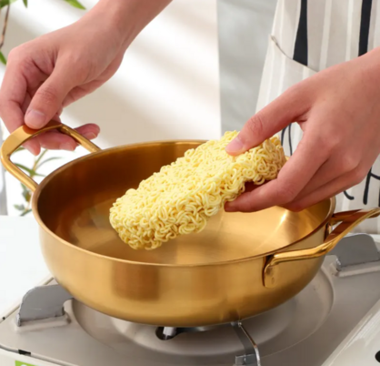 Anygleam Stock Pot Rainbow no.0-S Stainless Steel HotPot Without Lid Single-Layer Cooking Soup Noodle Sea Food Home Kitchen Restaurant Tools