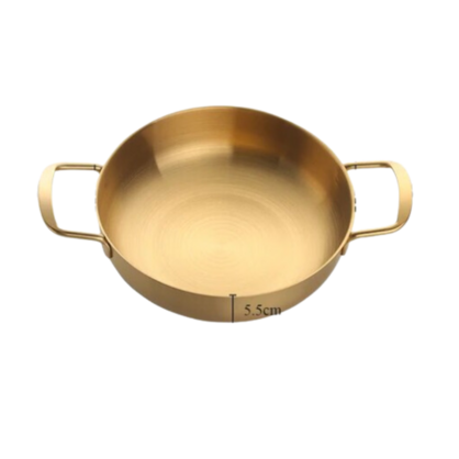 Anygleam Stock Pot 2pcs Gold-S-L Stainless Steel HotPot Without Lid Single-Layer Cooking Soup Noodle Sea Food Home Kitchen Restaurant Tools