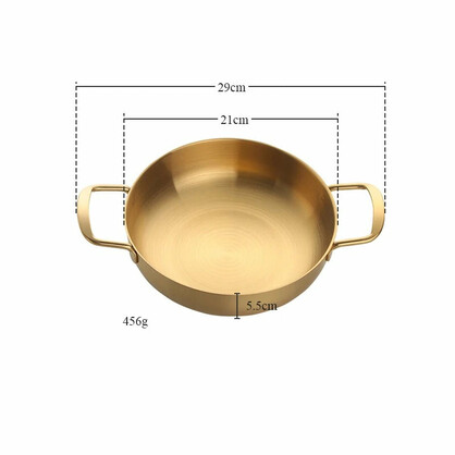 Anygleam Stock Pot 2pcs Gold-S-L Stainless Steel HotPot Without Lid Single-Layer Cooking Soup Noodle Sea Food Home Kitchen Restaurant Tools