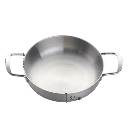 Anygleam Stock Pot 2pcs Silver-S-L Stainless Steel HotPot Without Lid Single-Layer Cooking Soup Noodle Sea Food Home Kitchen Tools