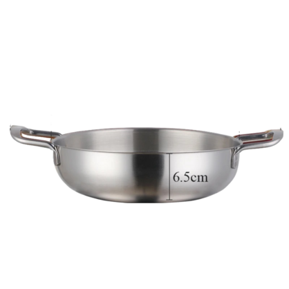 Anygleam Stock Pot 2pcs Silver-S-L Stainless Steel HotPot Without Lid Single-Layer Cooking Soup Noodle Sea Food Home Kitchen Tools