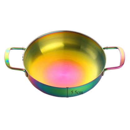 Anygleam Stock Pot Rainbow no.0-L Stainless Steel HotPot Without Lid Single-Layer Cooking Soup Noodle Sea Food Home Kitchen Restaurant Tools
