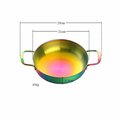 Anygleam Stock Pot Rainbow no.0-L Stainless Steel HotPot Without Lid Single-Layer Cooking Soup Noodle Sea Food Home Kitchen Restaurant Tools