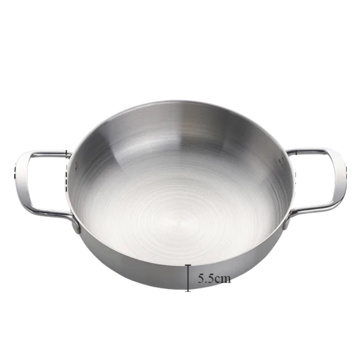 Anygleam Stock Pot Silver-L Stainless Steel HotPot Without Lid Single-Layer Cooking Soup Noodle Sea Food Home Kitchen Restaurant Tools