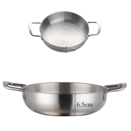 Anygleam Stock Pot Silver-L Stainless Steel HotPot Without Lid Single-Layer Cooking Soup Noodle Sea Food Home Kitchen Restaurant Tools