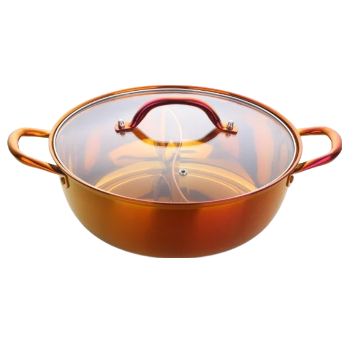 Anygleam Stock Pot Rainbow no.3 Twin Divided Stainless Steel Home Restaurant Cooking Tool Compatible Soup Kitchen Utensils