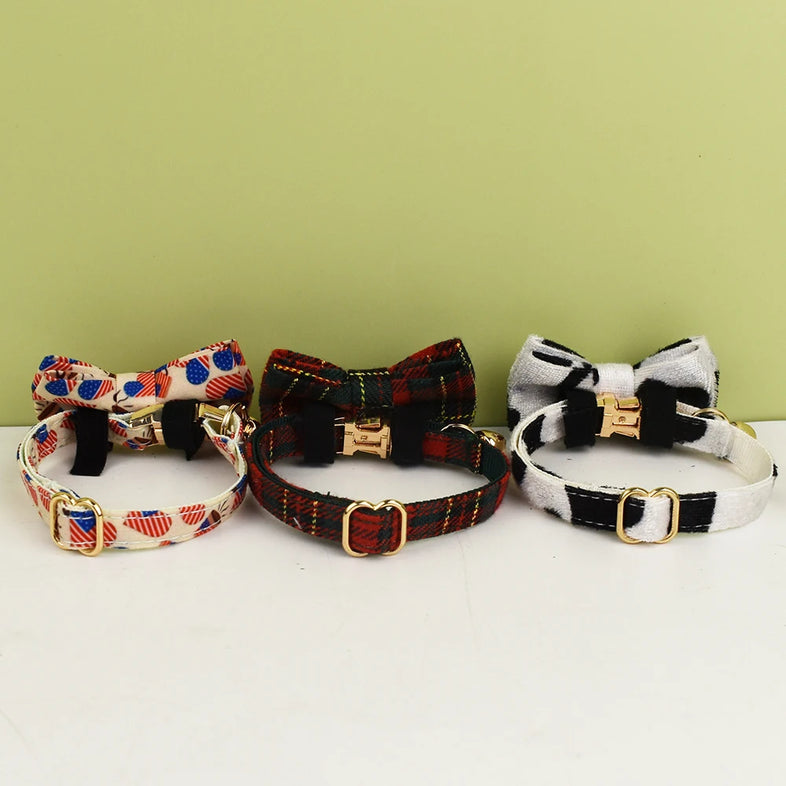 AnyWags Cat Collar Spotted Bow Small with Safety Buckle, Bell, and Durable Strap Stylish and Comfortable Pet Accessory