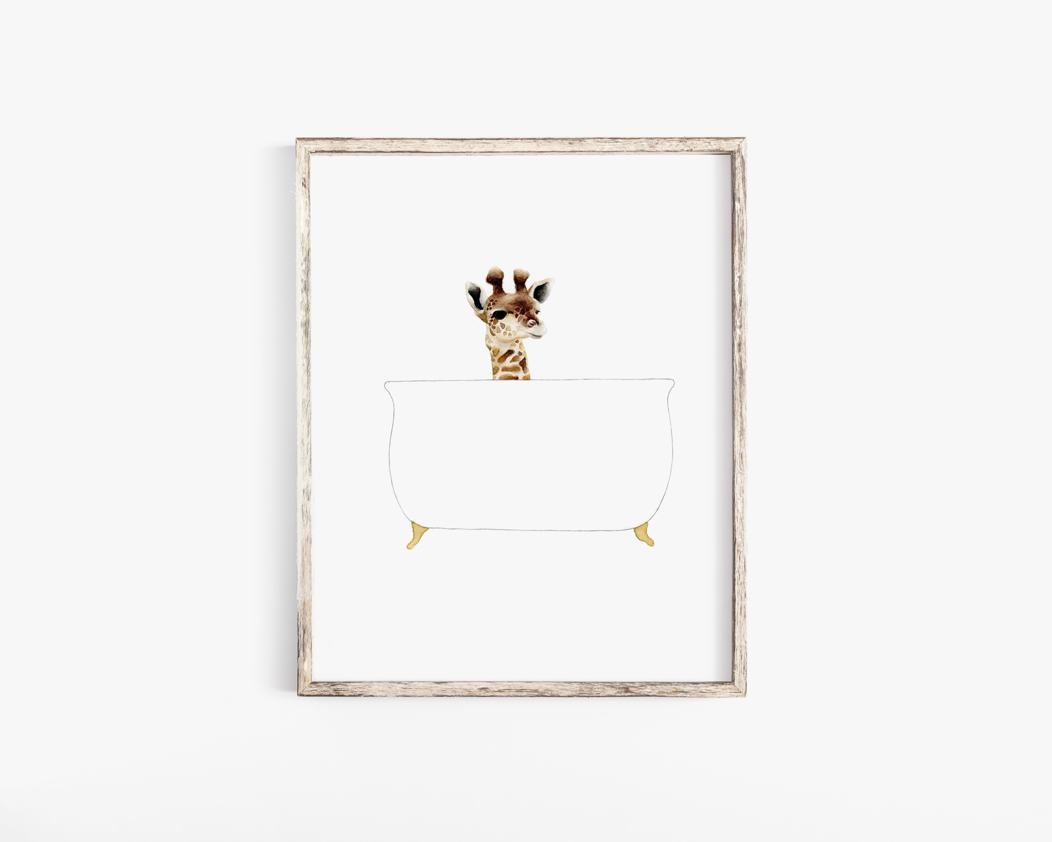 lepetiteprint | Baby Giraffe in Bathtub | Art Print