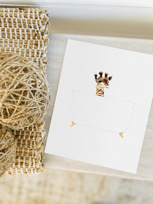 lepetiteprint | Baby Giraffe in Bathtub | Art Print