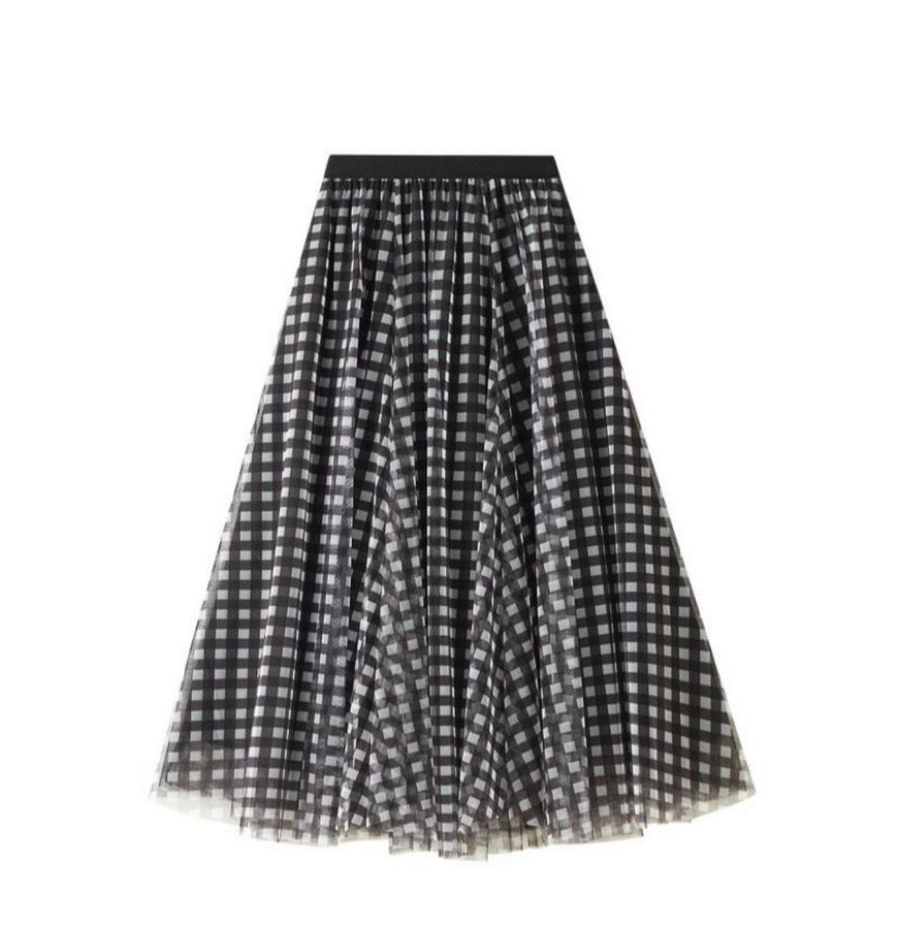 WILLA Gingham Tulle skirt