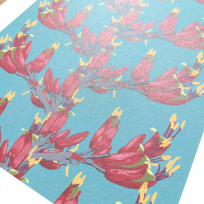 Harakeke Flowers A4 Art Print - Flax