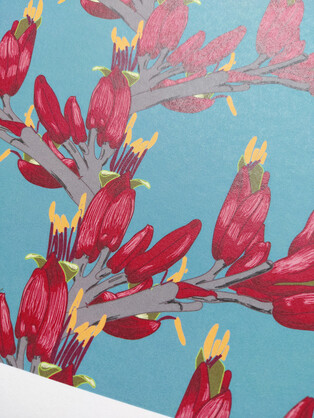 Harakeke Flowers A4 Art Print - Flax