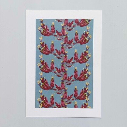 Harakeke Flowers A4 Art Print - Flax