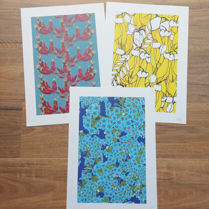 Harakeke Flowers A4 Art Print - Flax