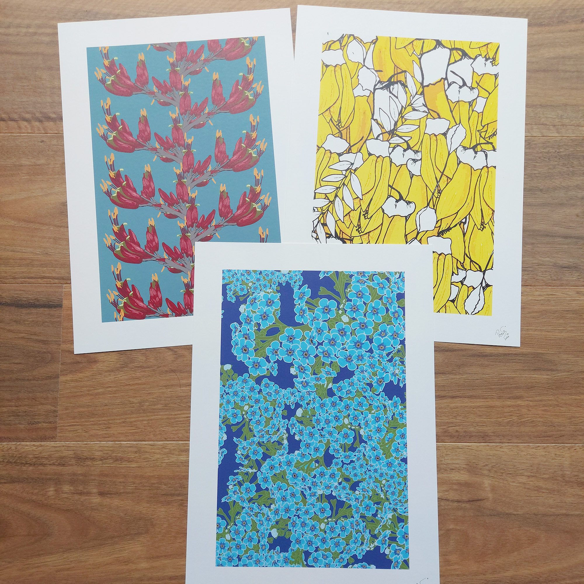 Harakeke Flowers A4 Art Print - Flax