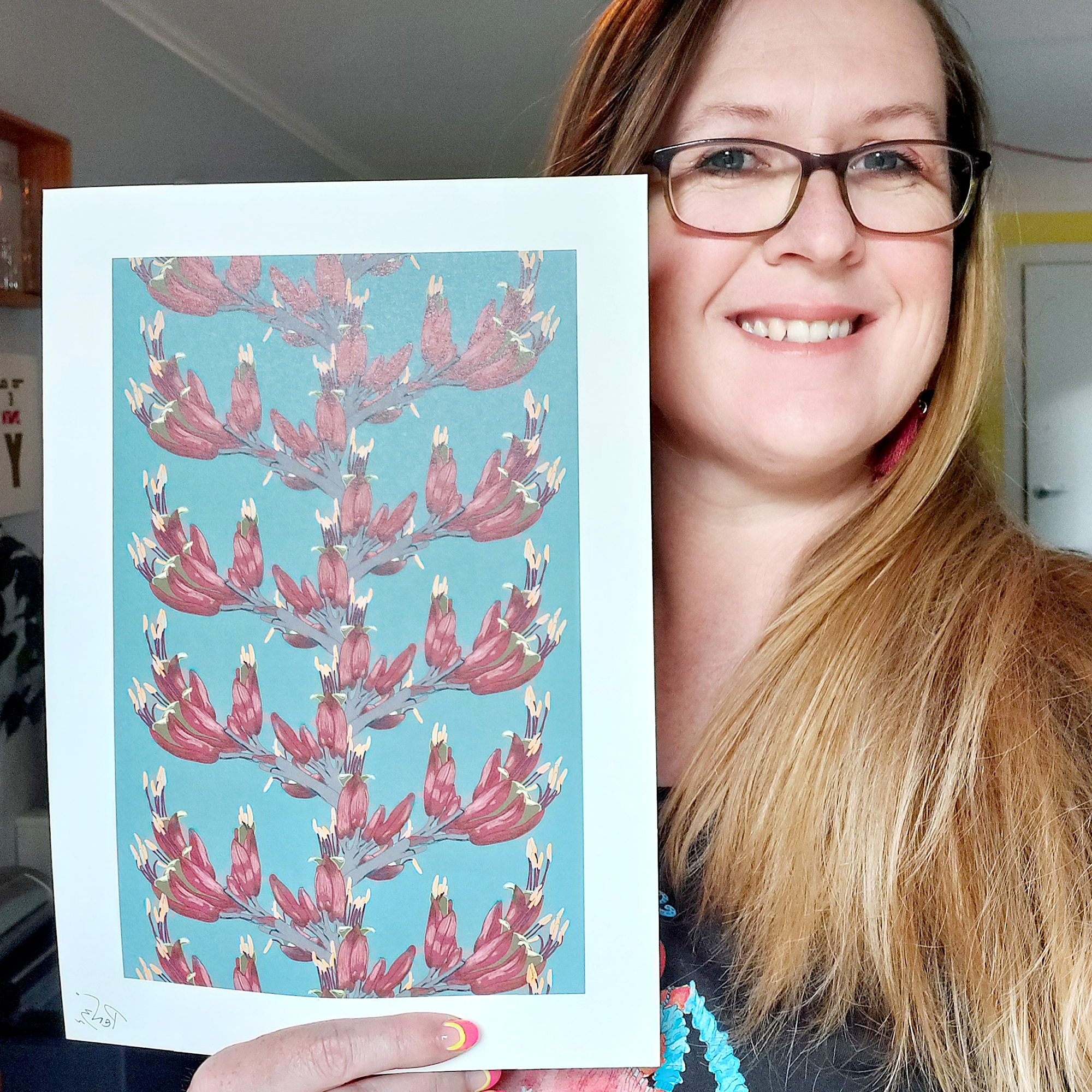Harakeke Flowers A4 Art Print - Flax
